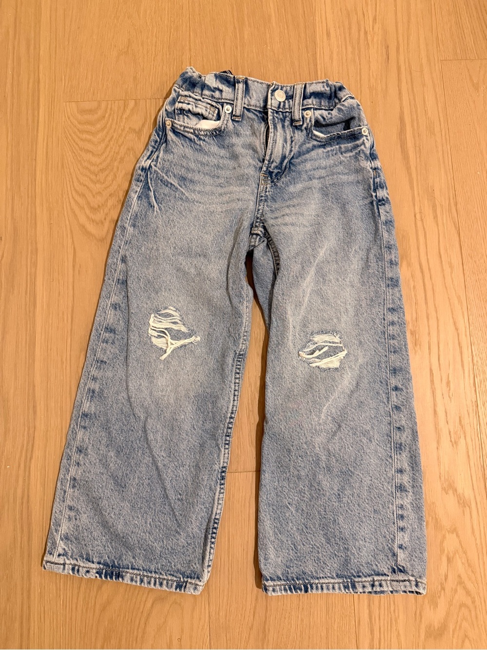 GAP Light Blue Distressed Kids Straight-Leg Jeans